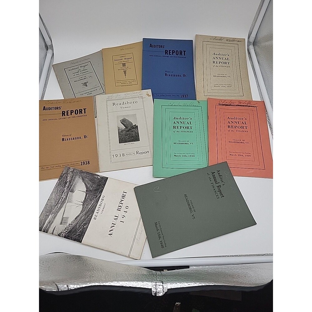 Vtg Readsboro Vt Vermont Annual Report Audit Finance 1936 1937 1938 1939 1940 NE